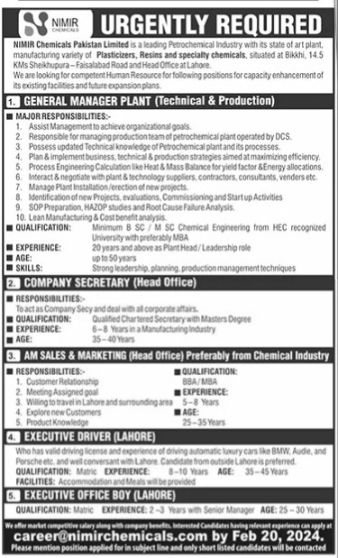 NIMIR Jobs 2024 Online Apply - Advertisement