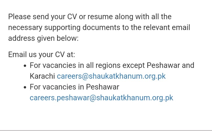 Shaukat Khanum Memorial Cancer Hospital Jobs 2024